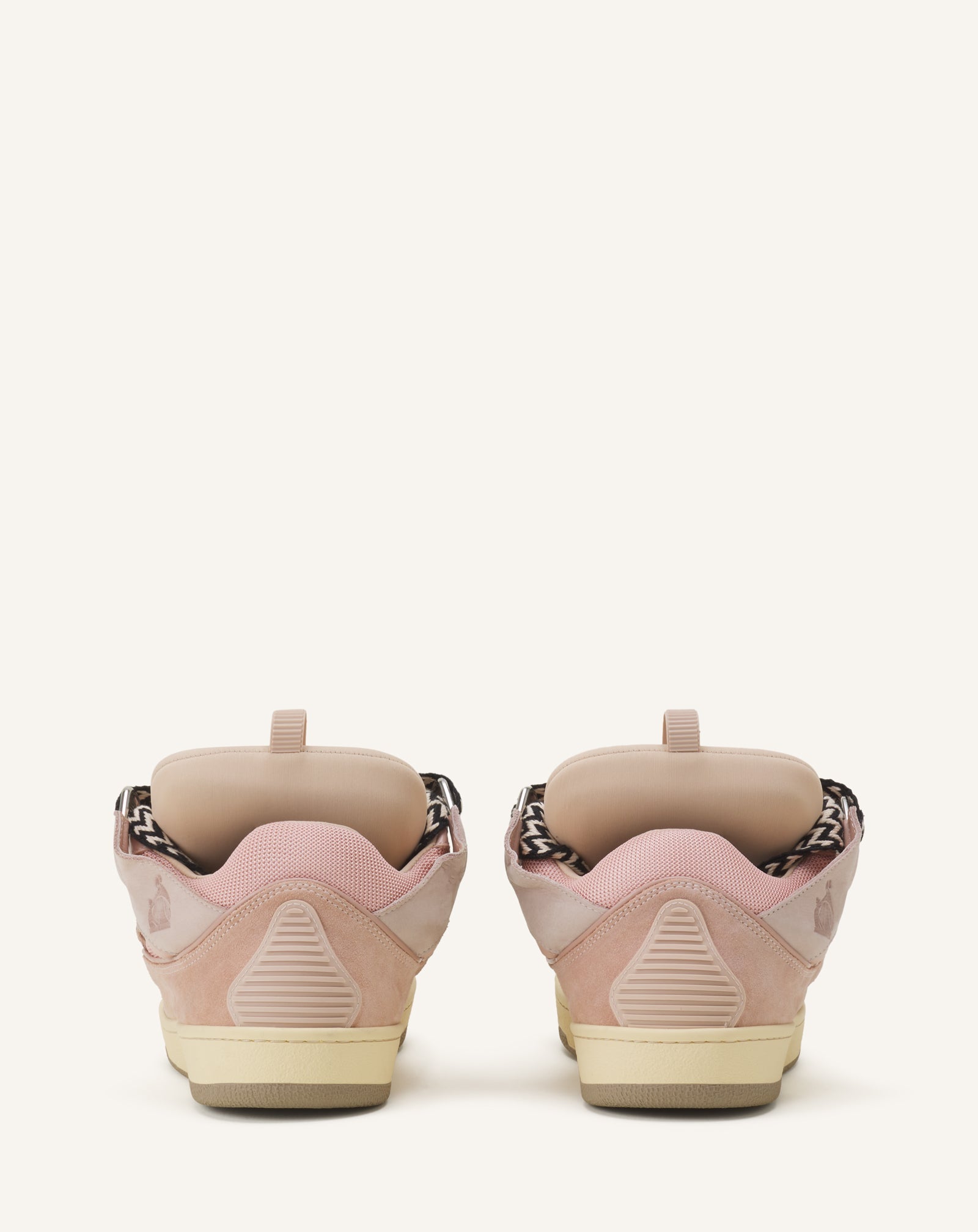 Pink Leather Curb Sneakers