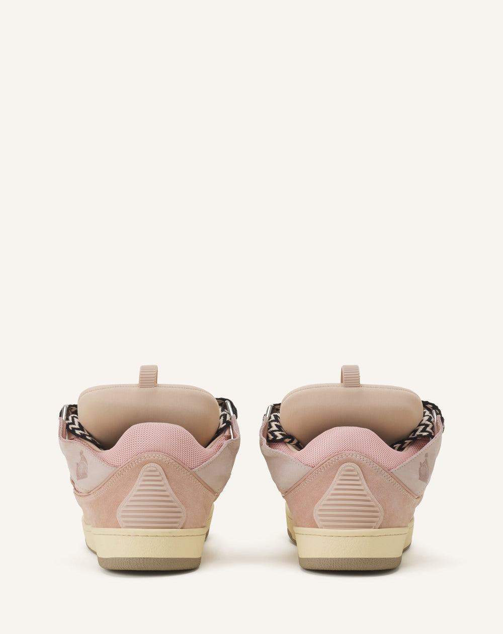 Pink Leather Curb Sneakers