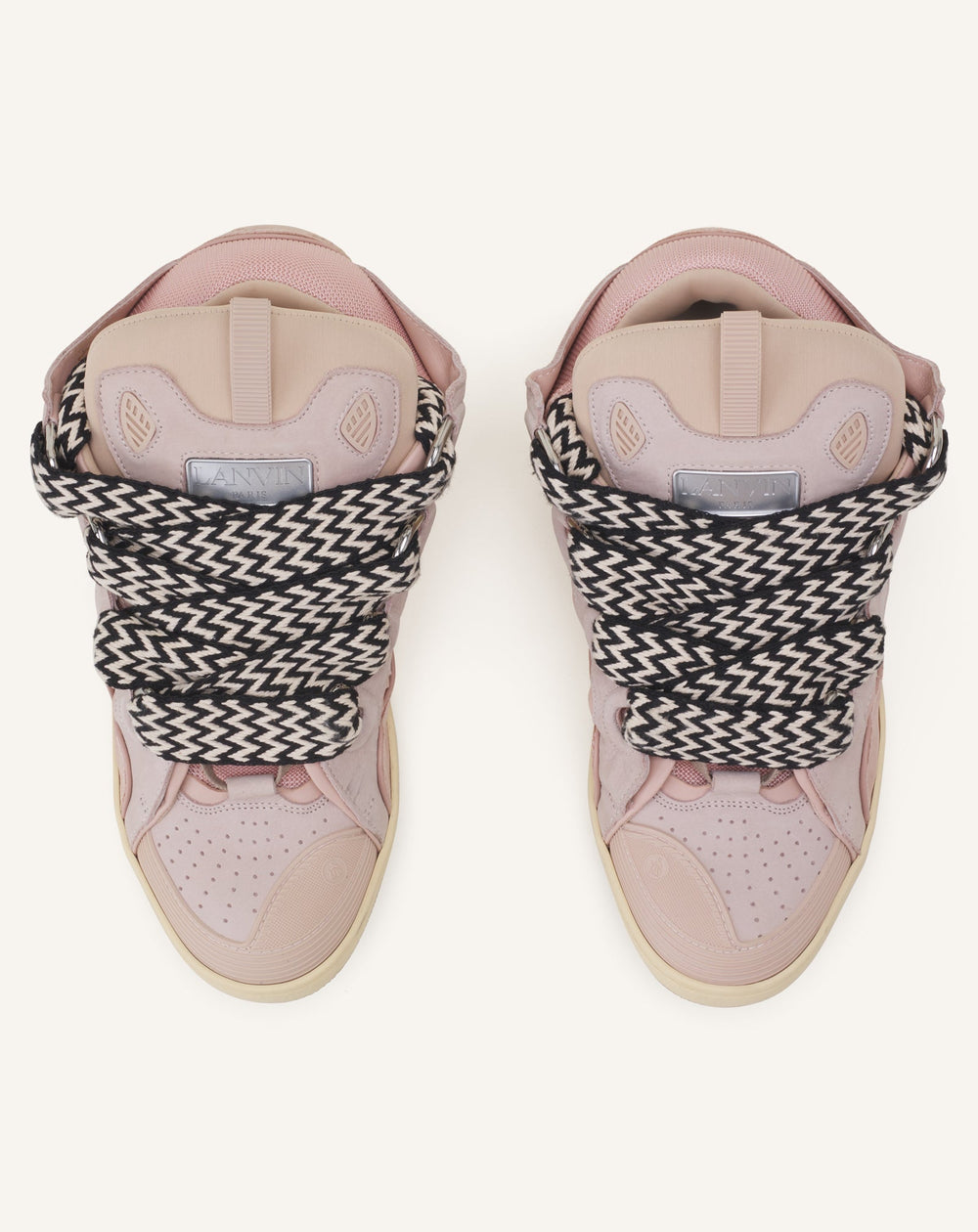 Pink Leather Curb Sneakers