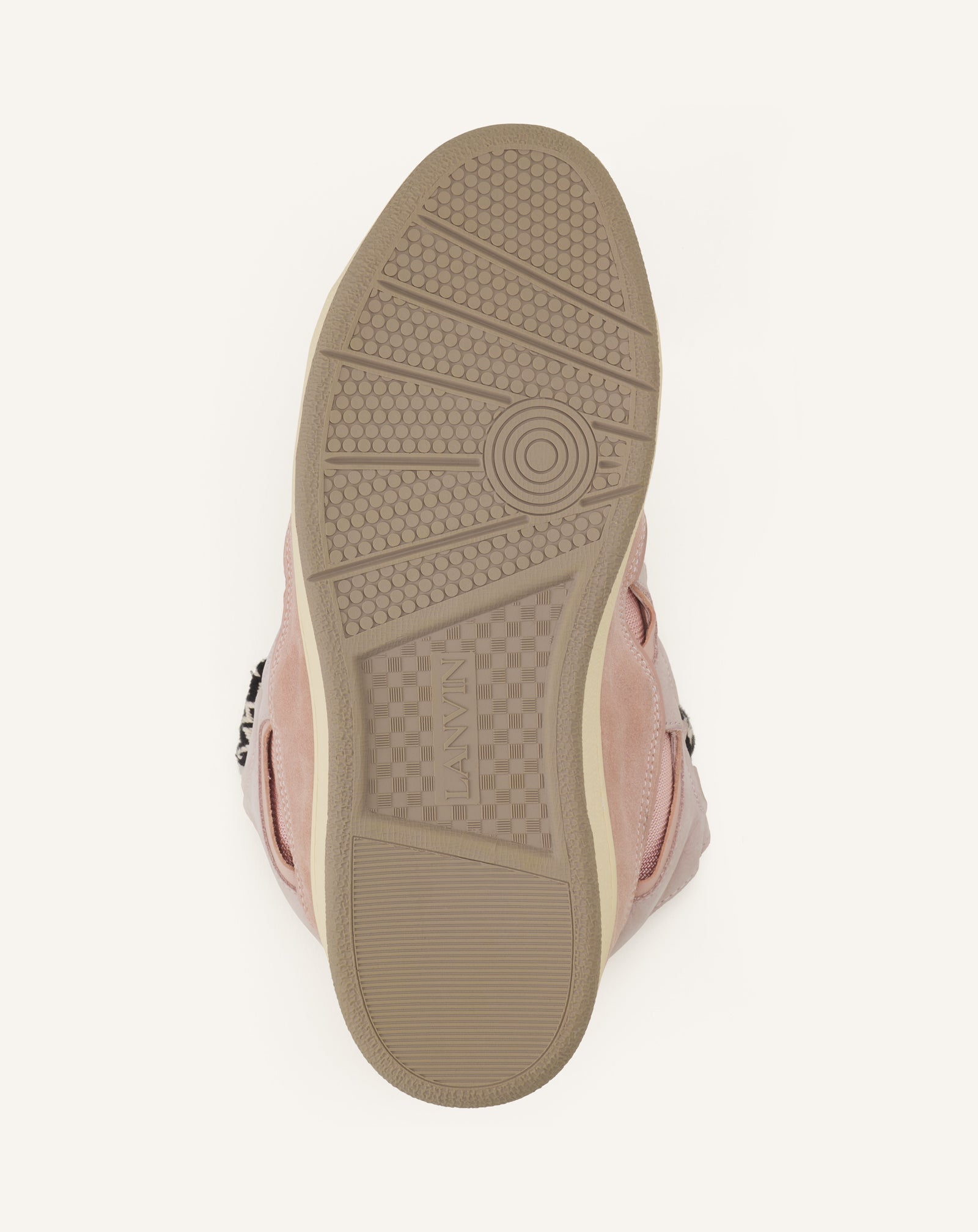 Pink Leather Curb Sneakers