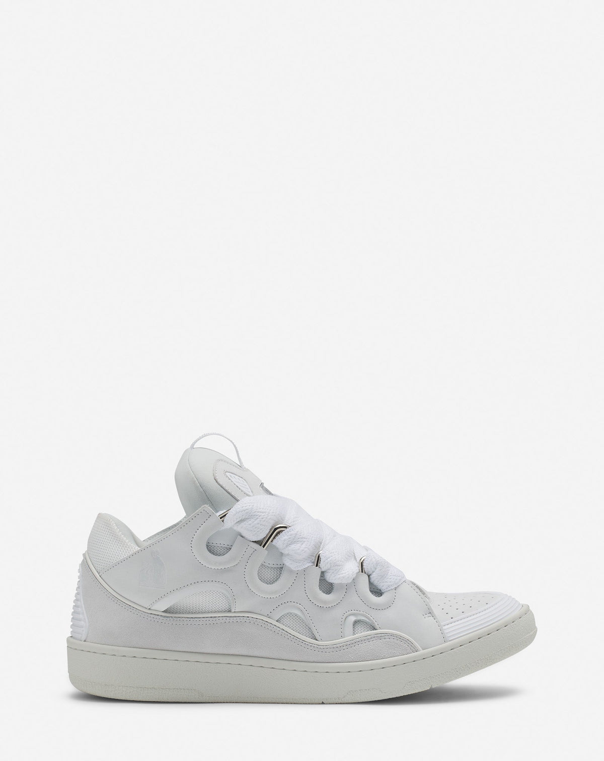 White Leather Curb Sneakers