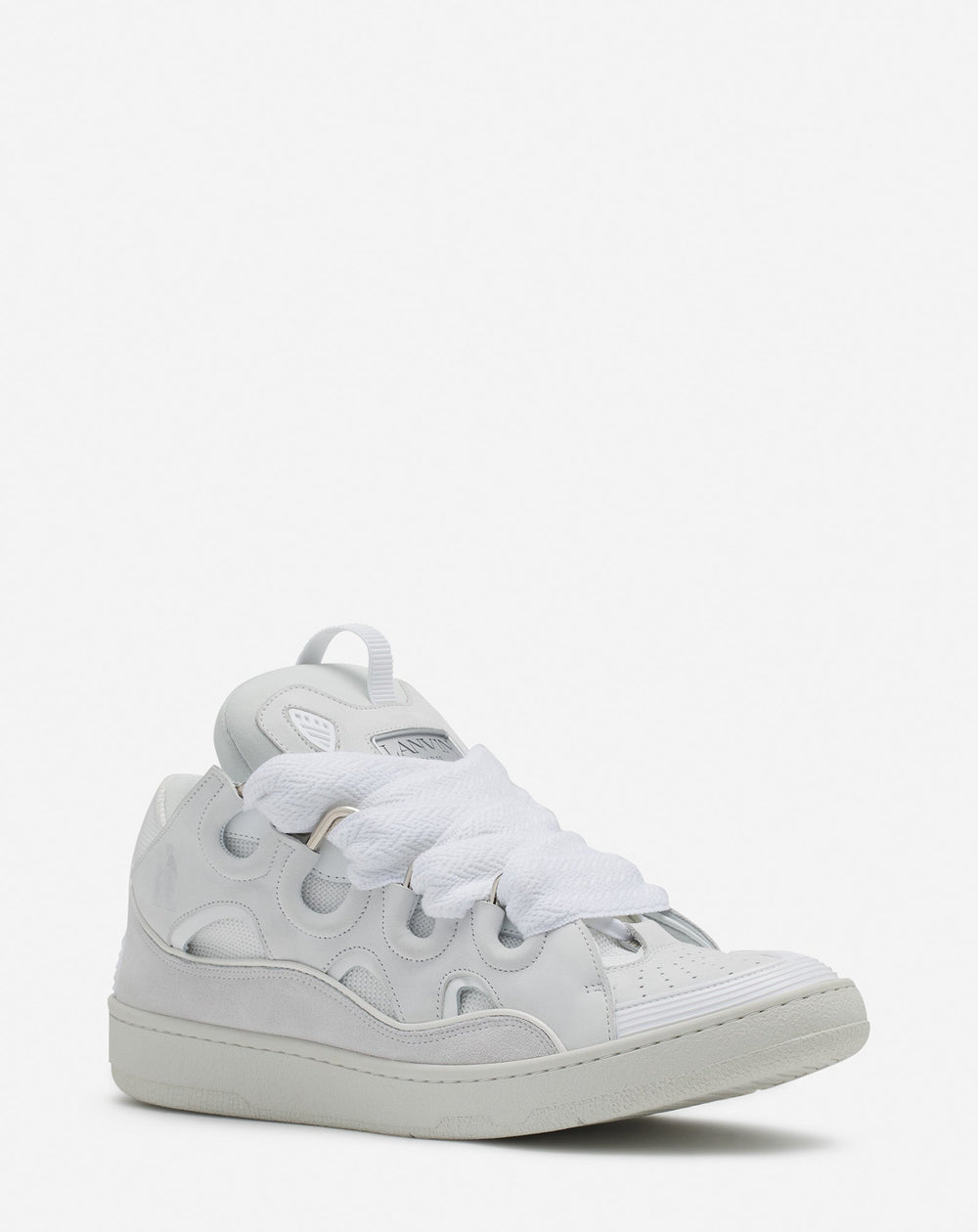 White Leather Curb Sneakers
