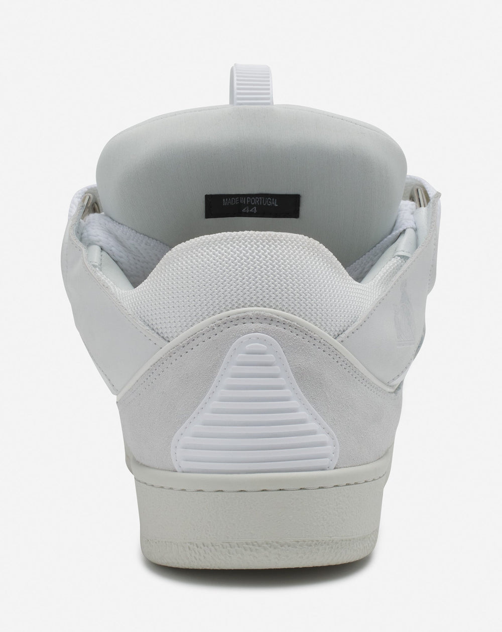 White Leather Curb Sneakers