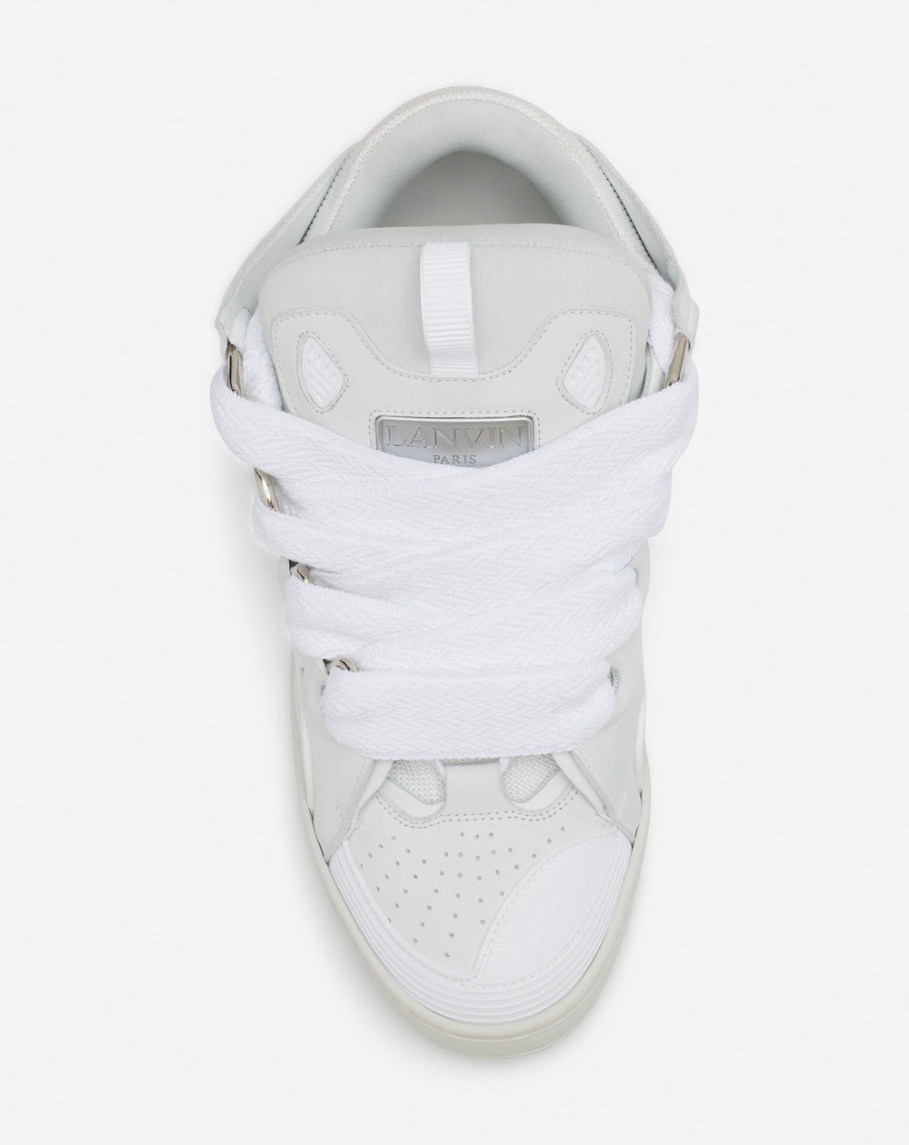 White Leather Curb Sneakers