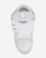 White Leather Curb Sneakers