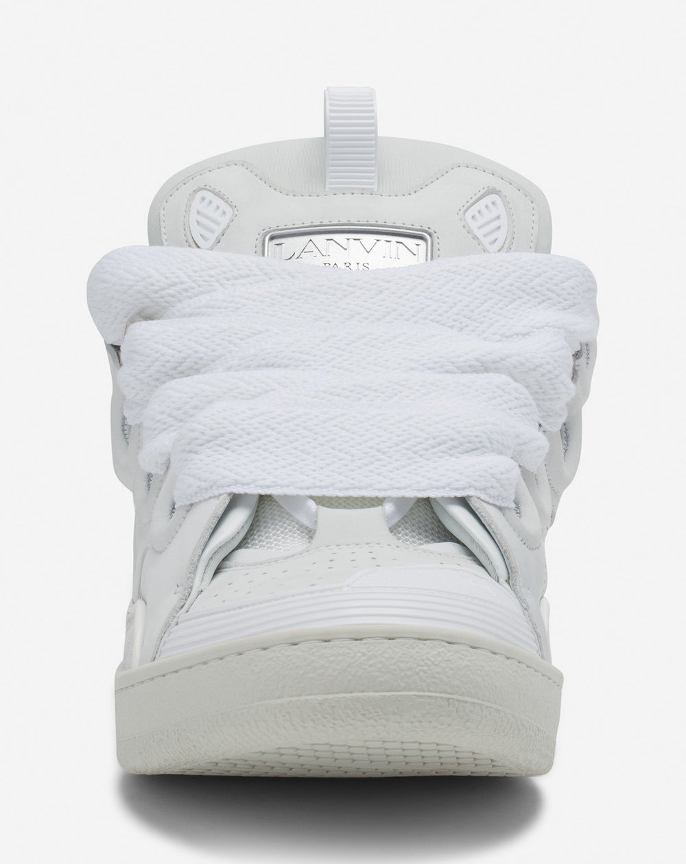 White Leather Curb Sneakers