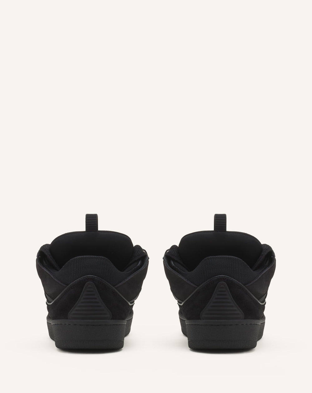 Black Leather Curb Sneakers
