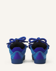 Blue Curb Sneakers In Leather With Snake Laces