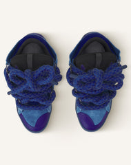 Blue Curb Sneakers In Leather With Snake Laces
