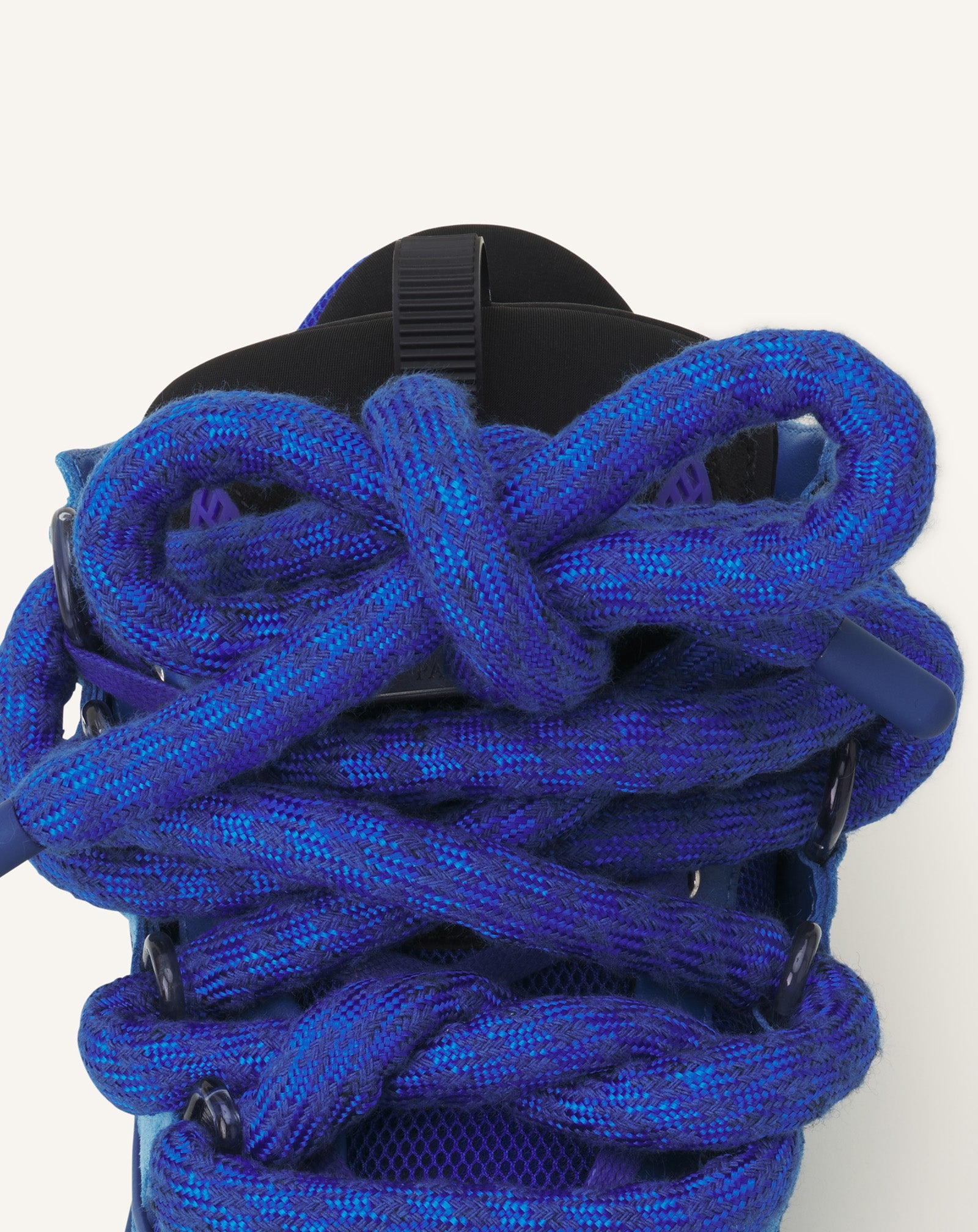 Blue Curb Sneakers In Leather With Snake Laces