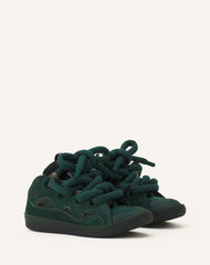 Green Curb Sneakers In Leather With Snake Laces