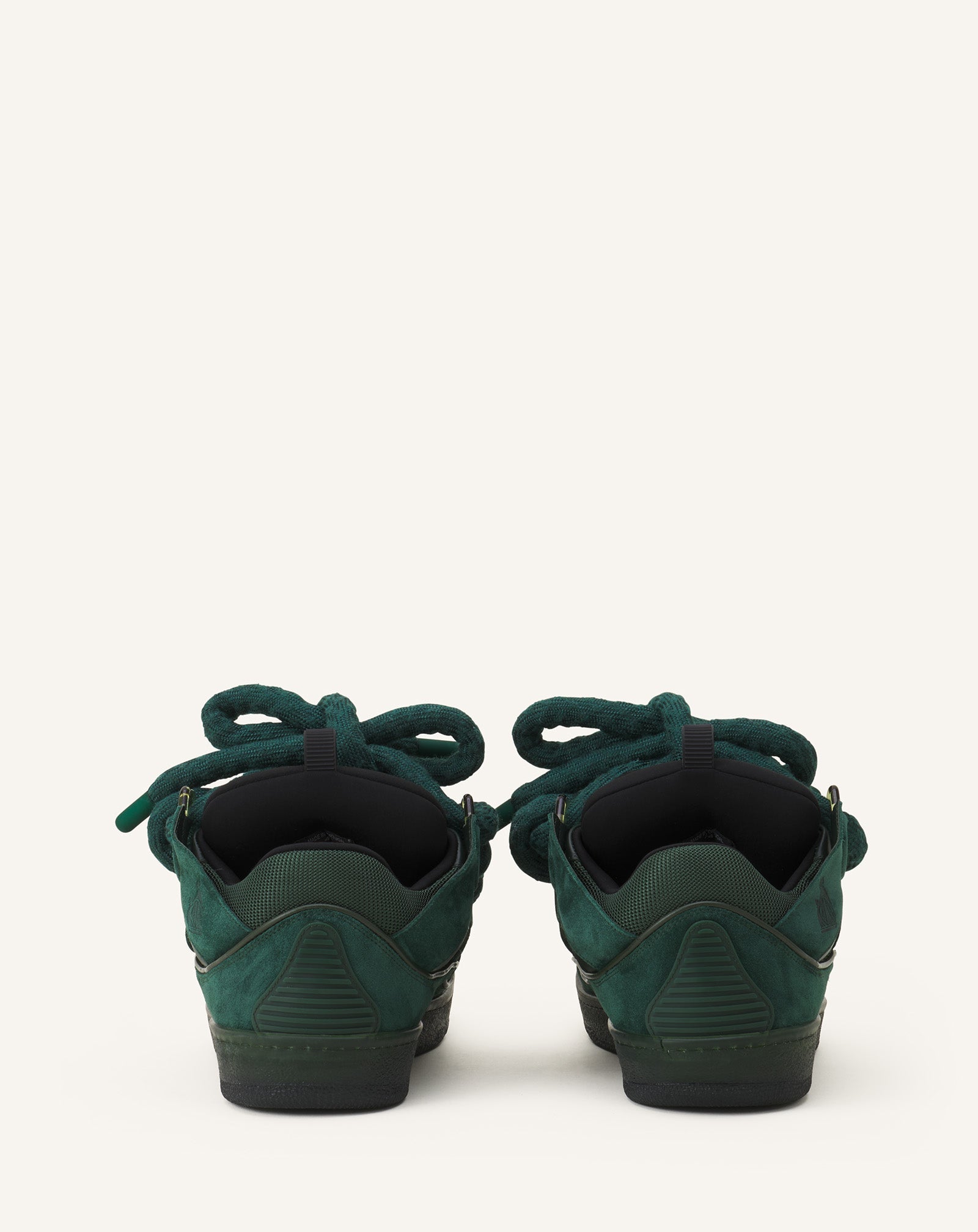 Green Curb Sneakers In Leather With Snake Laces