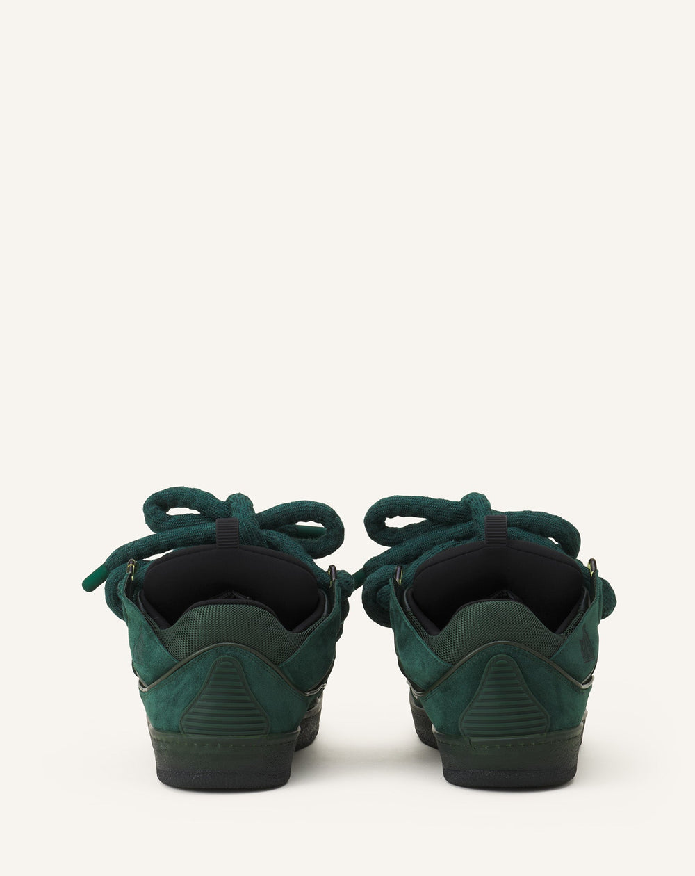 Green Curb Sneakers In Leather With Snake Laces