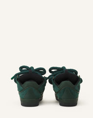 Green Curb Sneakers In Leather With Snake Laces