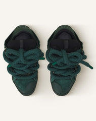 Green Curb Sneakers In Leather With Snake Laces