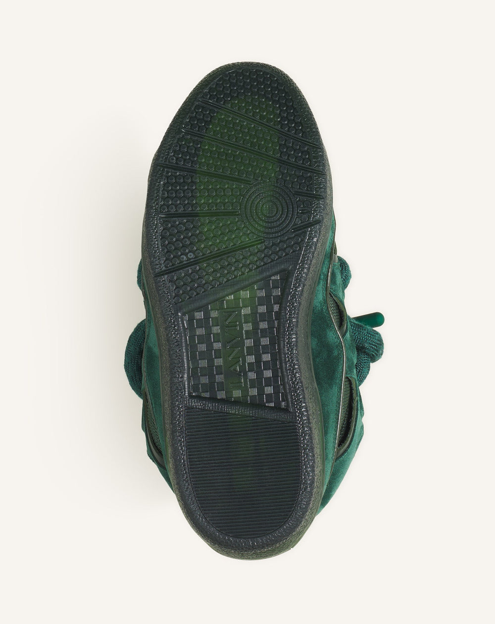 Green Curb Sneakers In Leather With Snake Laces