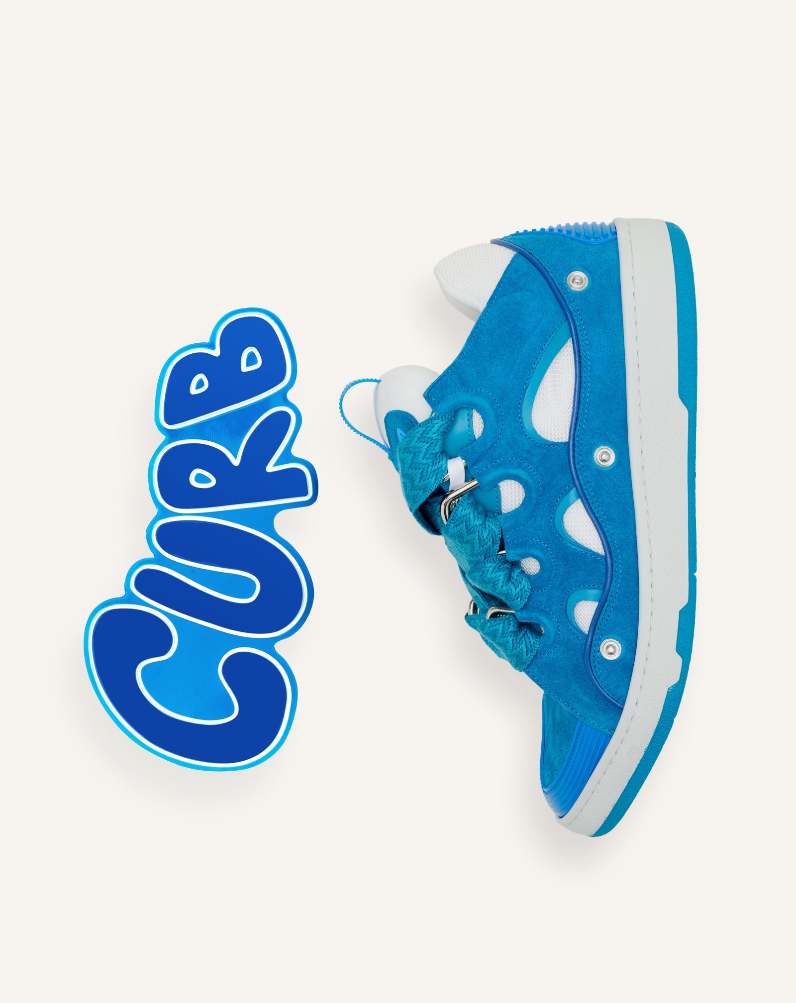 Curb Sneakers En Cuir À Patch Blue