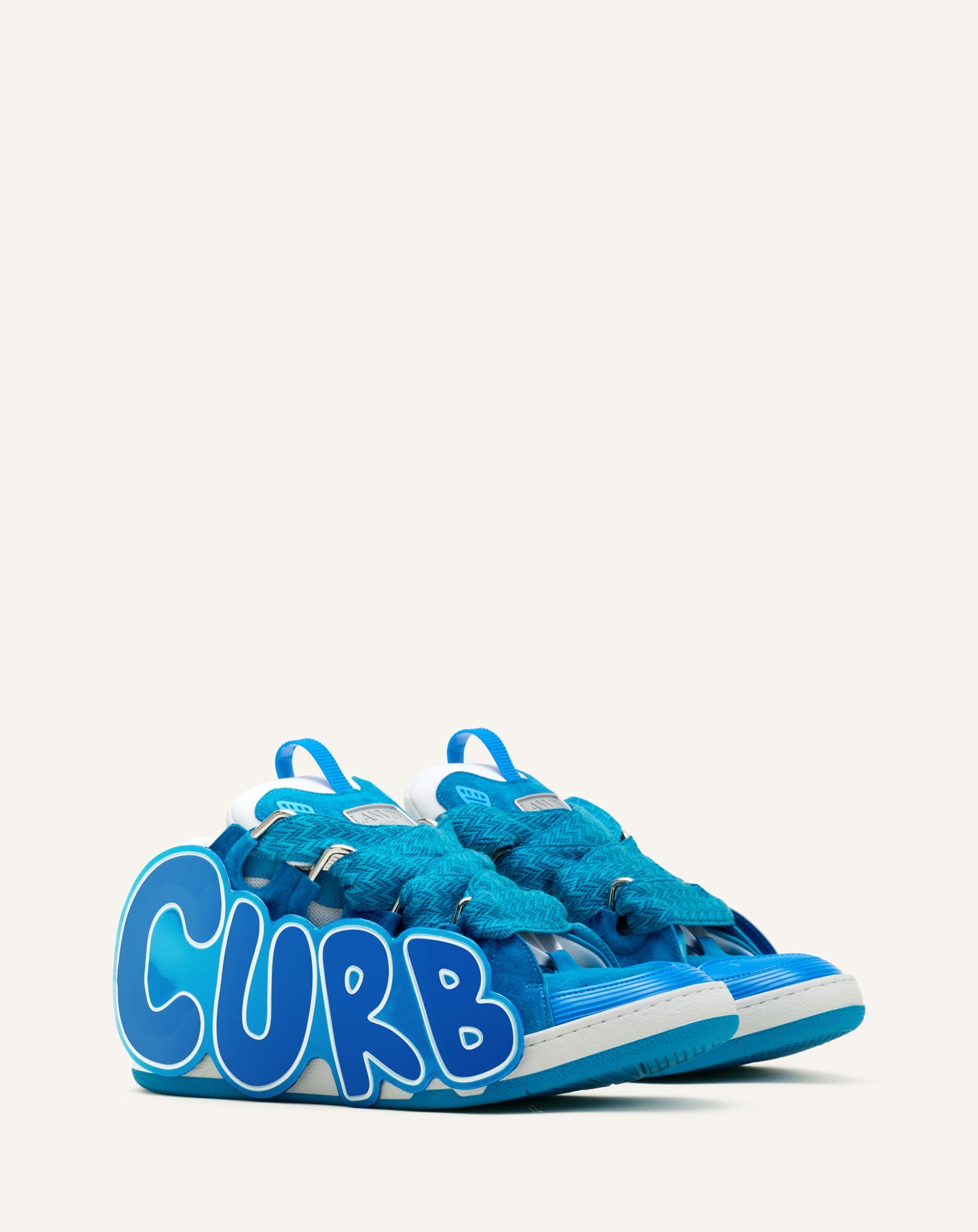Curb Sneakers En Cuir À Patch Blue
