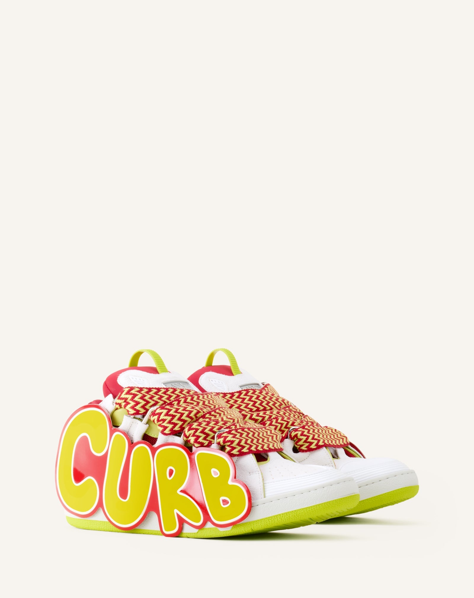 Curb Sneakers En Cuir À Patch Red