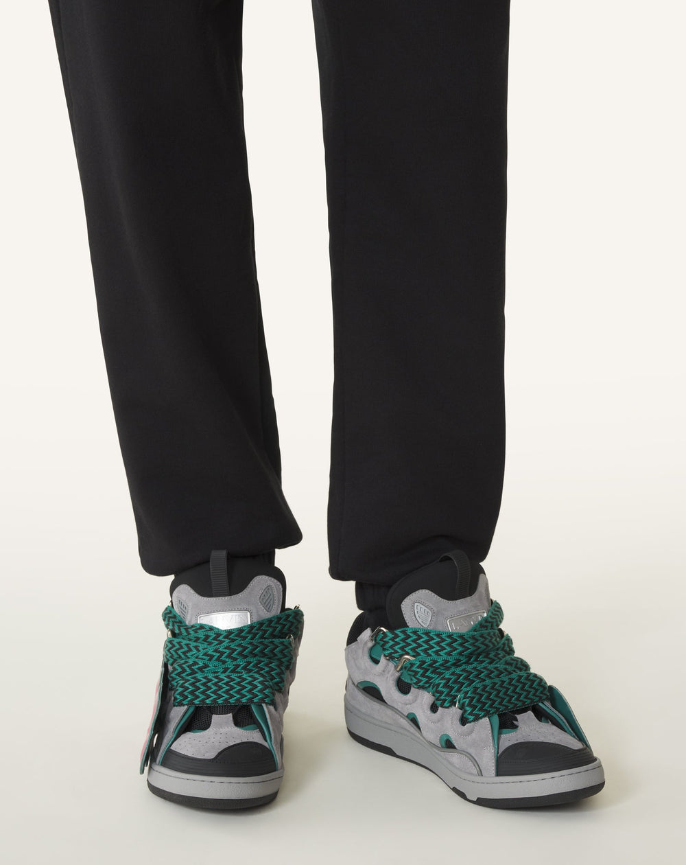 Curb Sneakers En Cuir À Patch Green