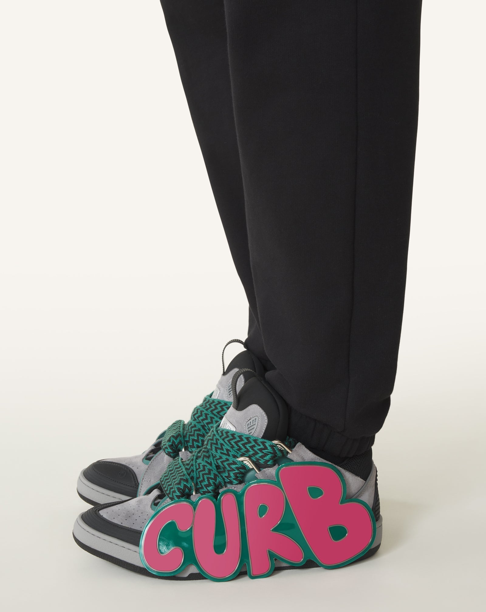 Curb Sneakers En Cuir À Patch Green