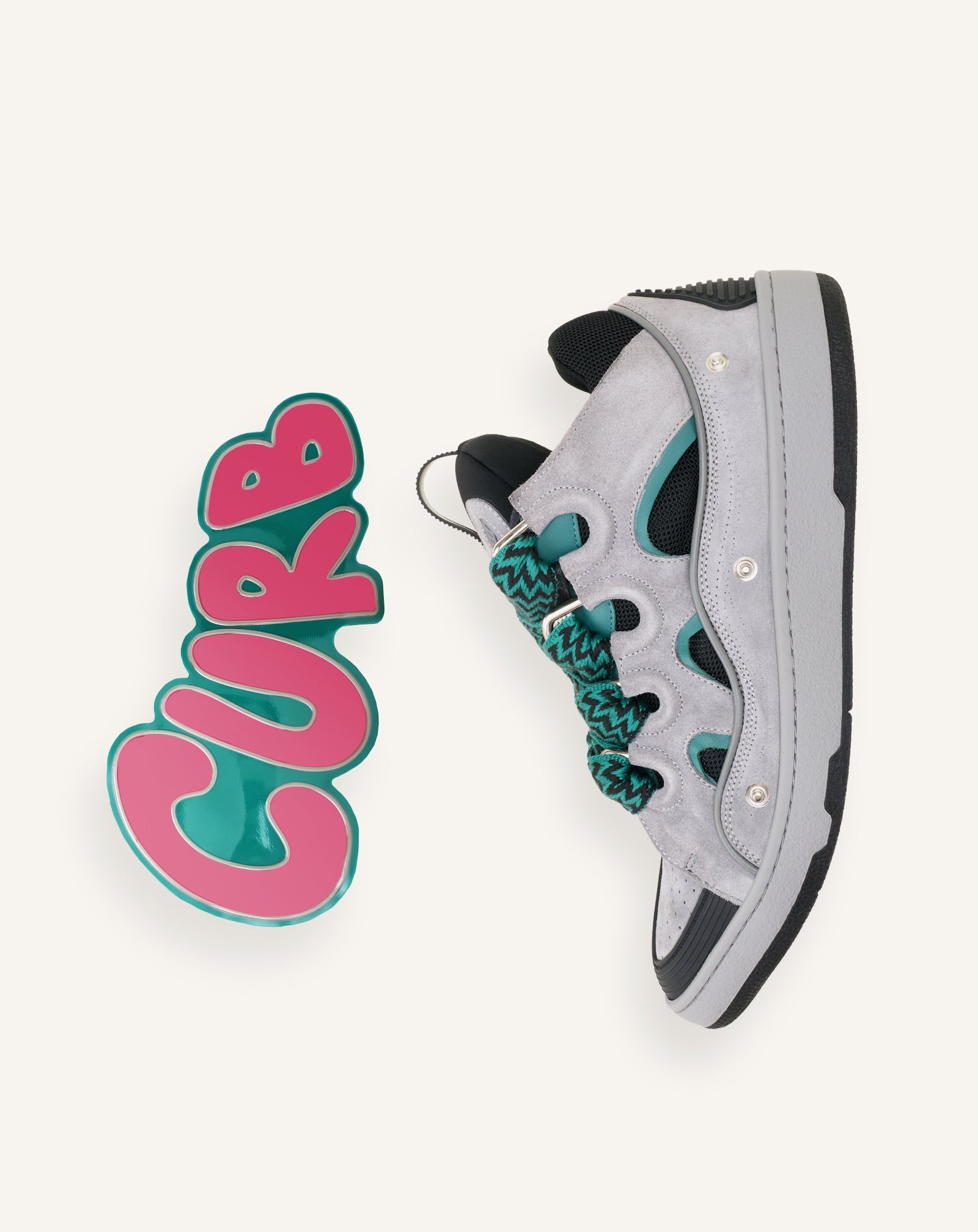 Curb Sneakers En Cuir À Patch Green