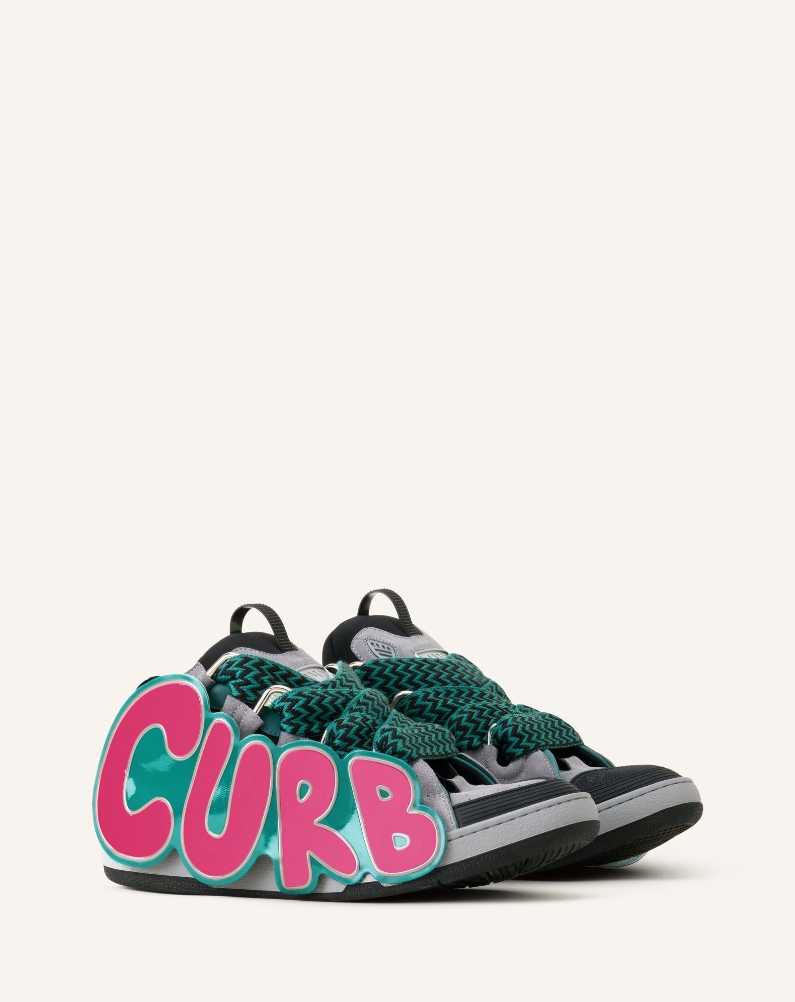 Curb Sneakers En Cuir À Patch Green