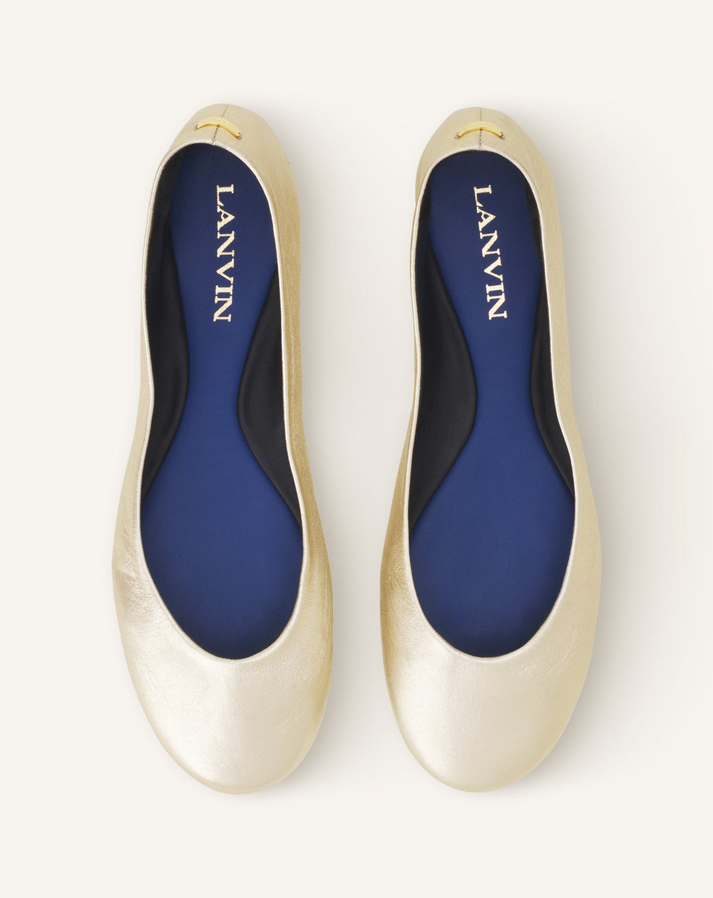 Silver The Ballerina Flat In Metallic Leather