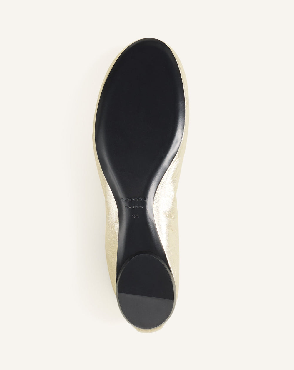 Silver The Ballerina Flat In Metallic Leather
