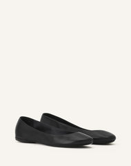 Black The Ballerina Flat In Leather