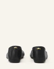 Black The Ballerina Flat In Leather