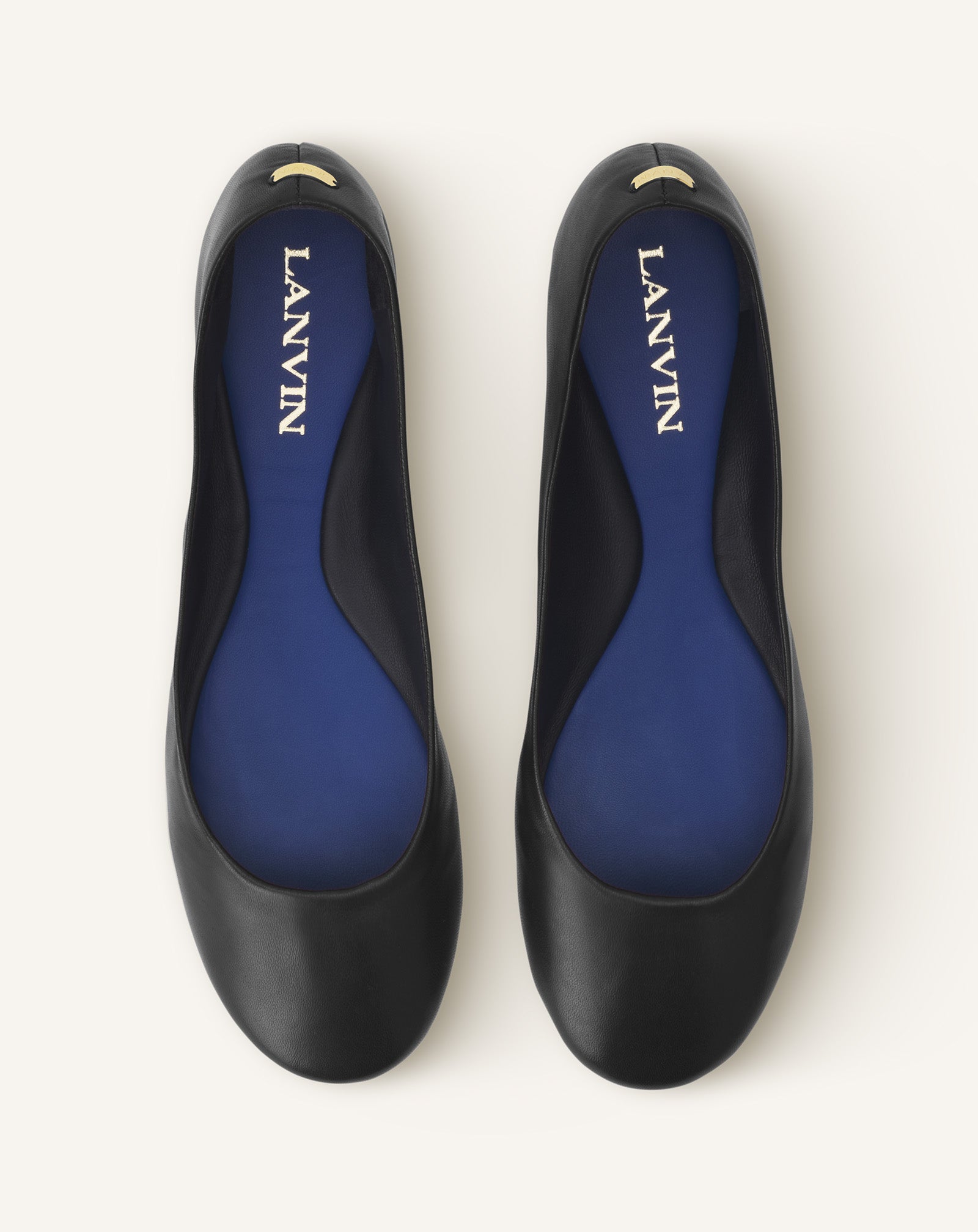 Black The Ballerina Flat In Leather