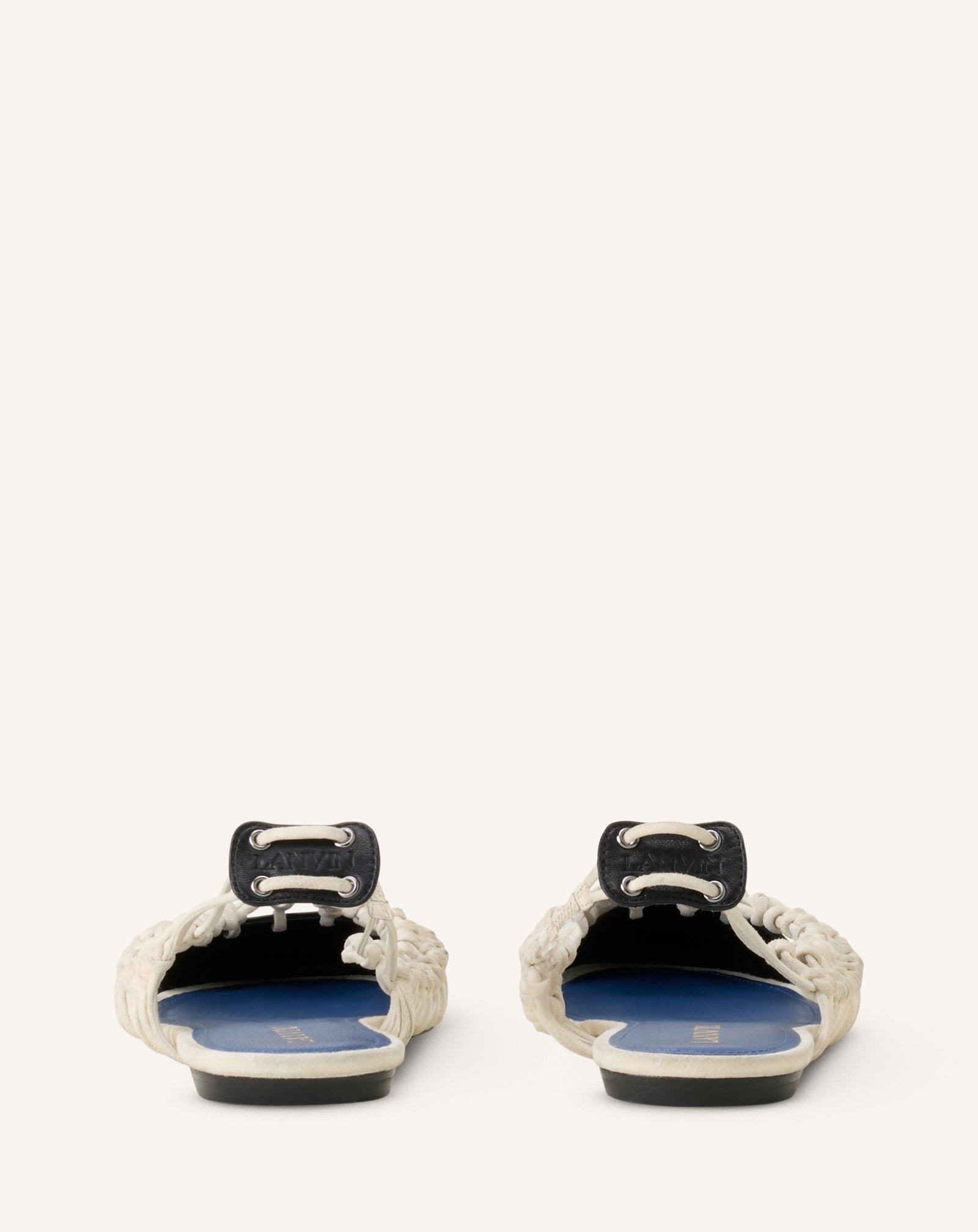 Ballerine Slingback Tressée En Cuir White