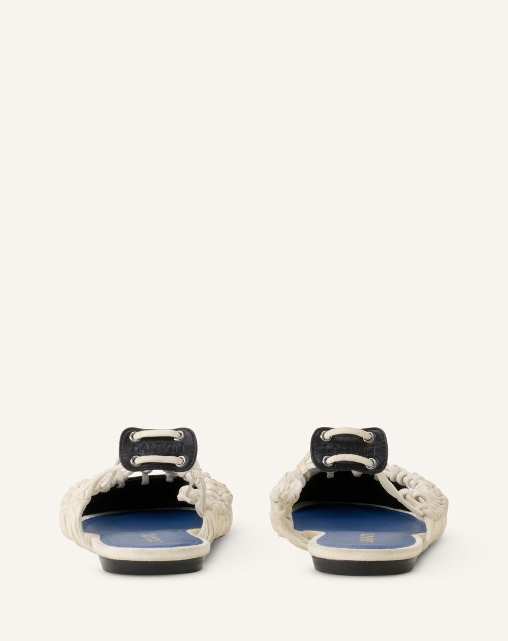 Ballerine Slingback Tressée En Cuir White