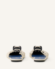 Ballerine Slingback Tressée En Cuir White