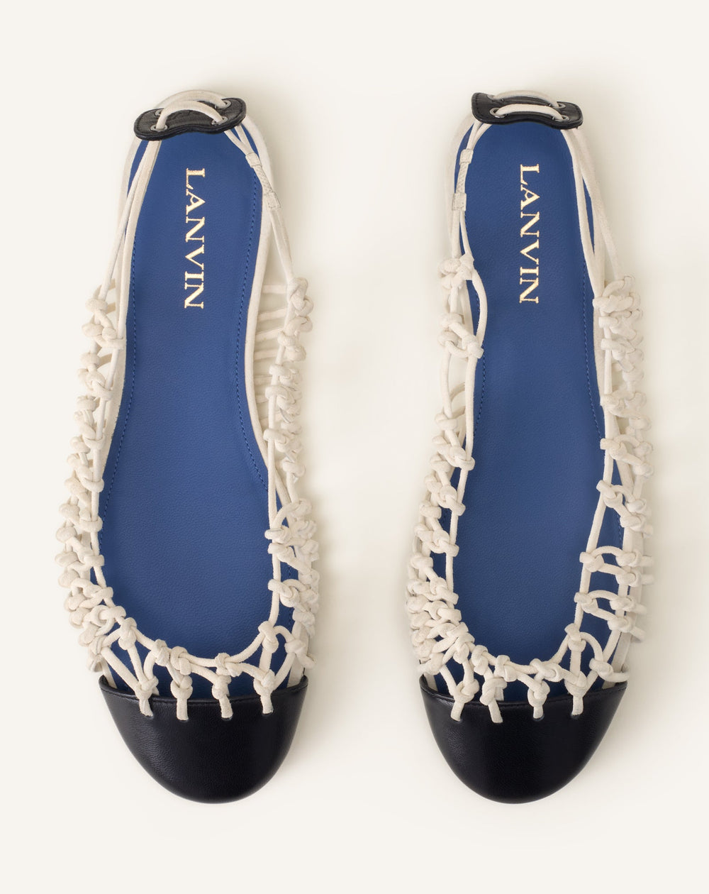 Ballerine Slingback Tressée En Cuir White