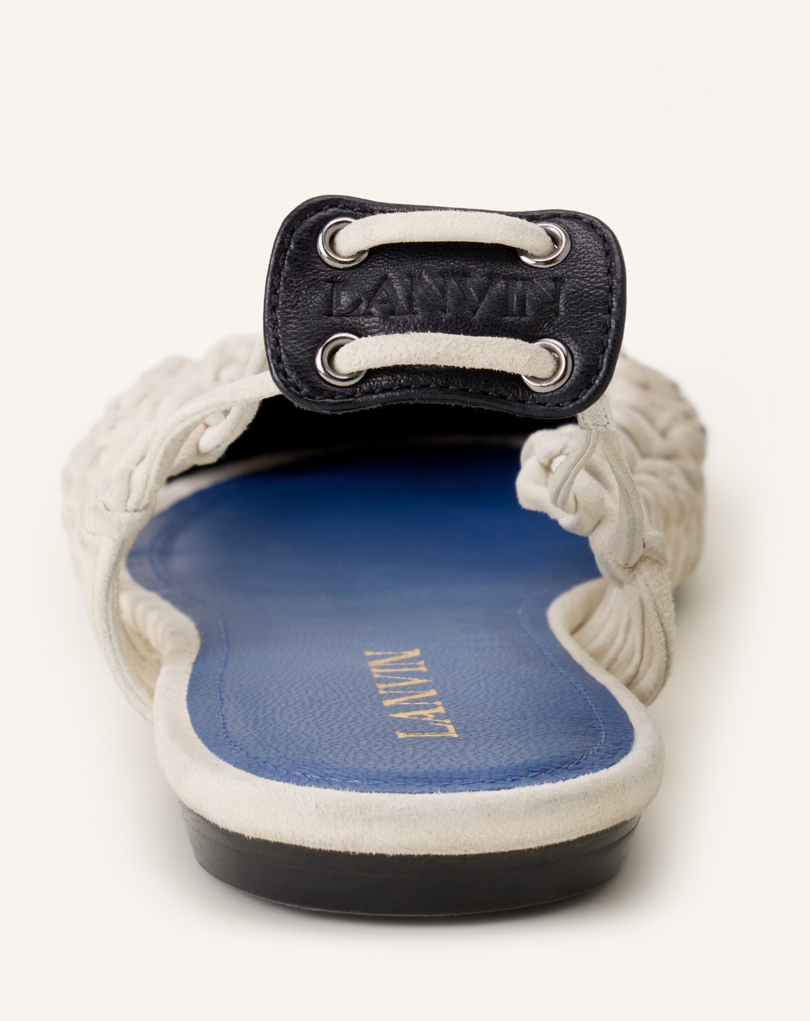 Ballerine Slingback Tressée En Cuir White