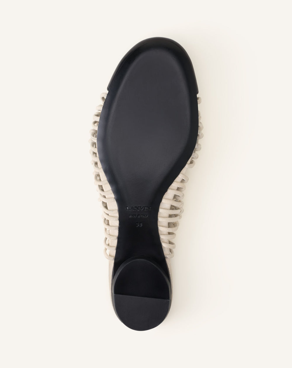 Ballerine Slingback Tressée En Cuir White