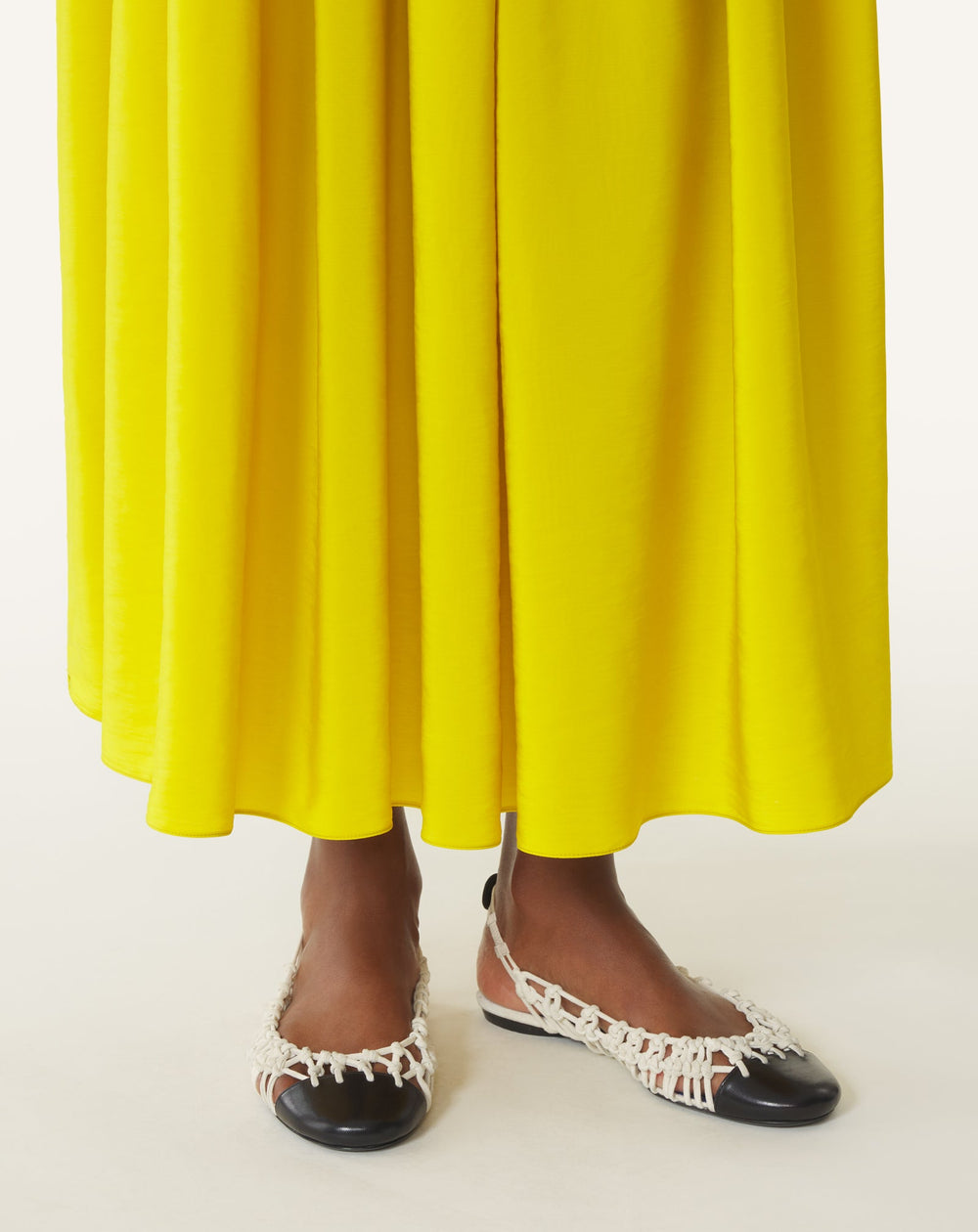Ballerine Slingback Tressée En Cuir White