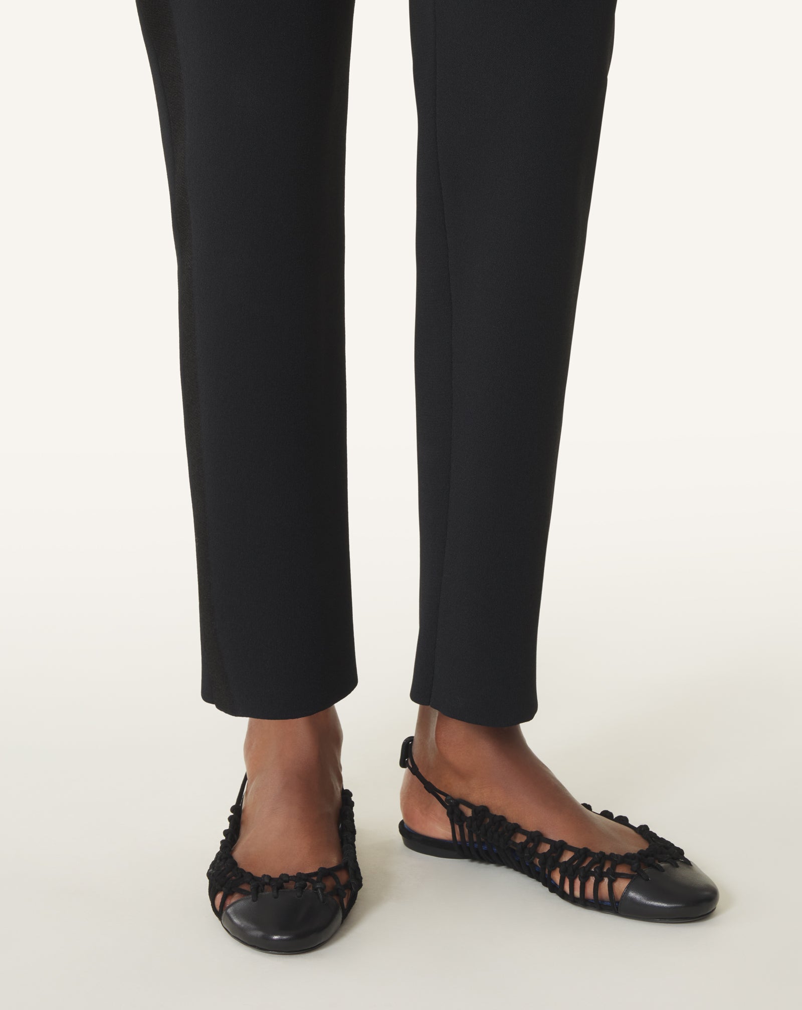 Ballerine Slingback Tressée En Cuir Black