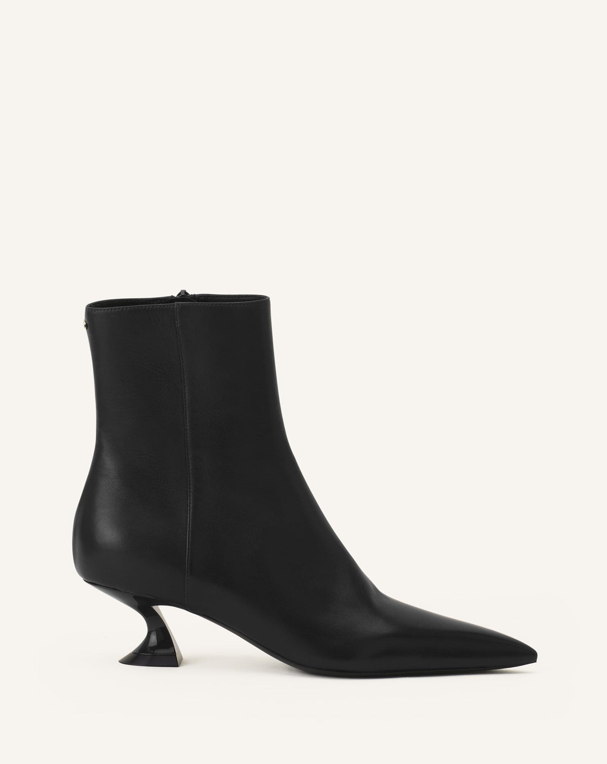 Black Midnight Step Leather Ankle Boot
