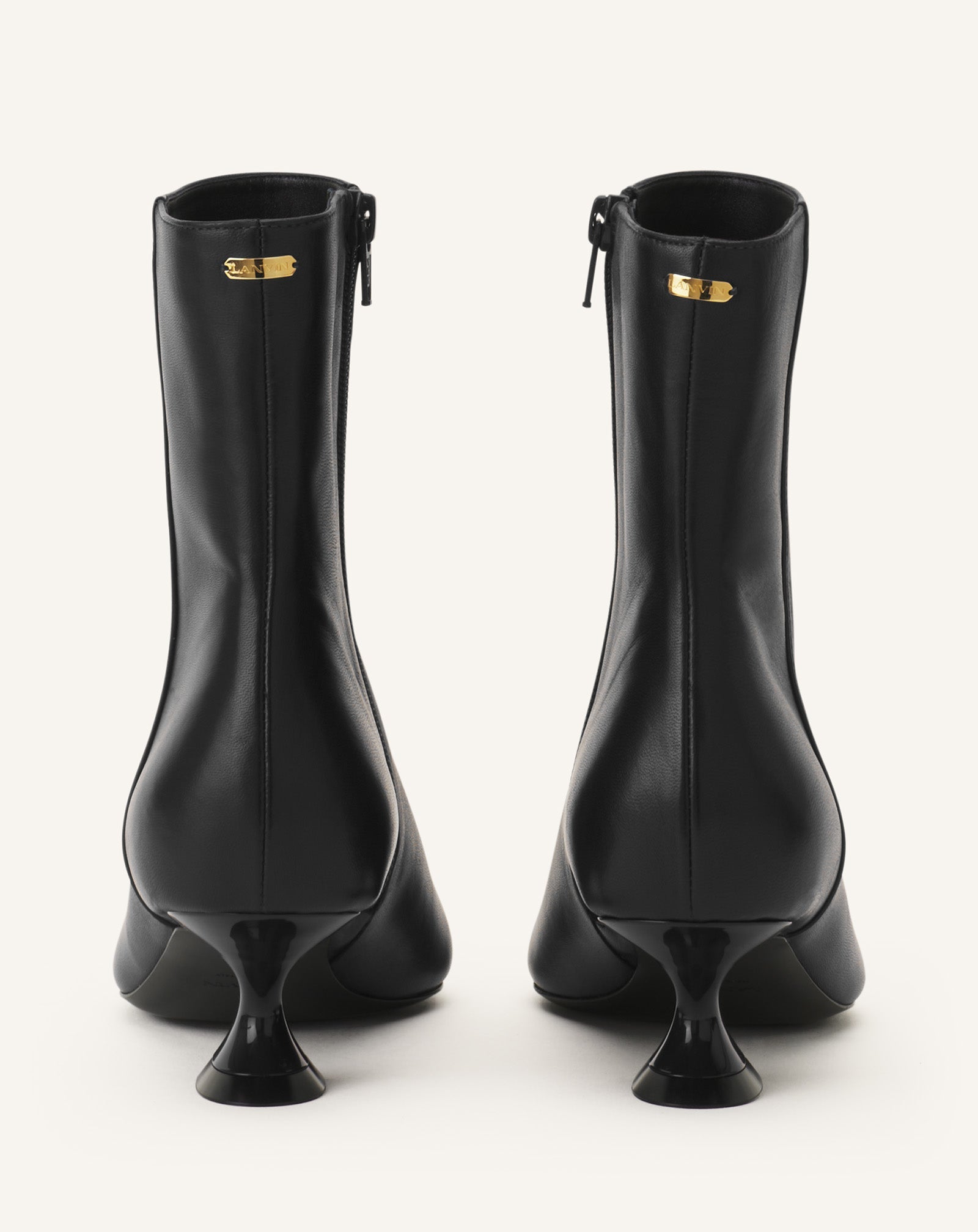Black Midnight Step Leather Ankle Boot