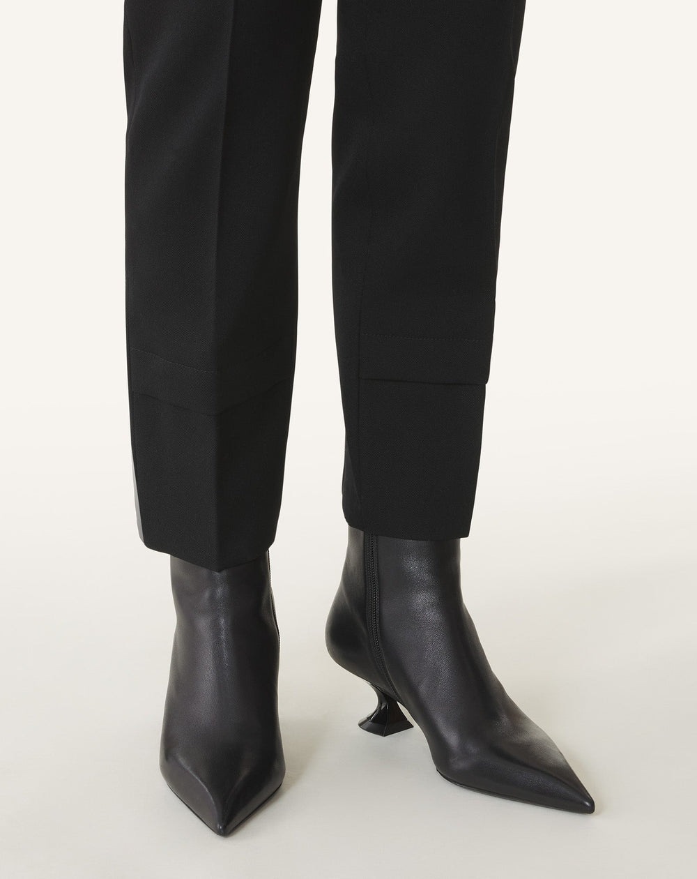 Black Midnight Step Leather Ankle Boot