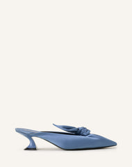 Mule À Talon Midnight Step Noeud En Satin Blue