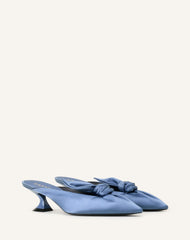 Mule À Talon Midnight Step Noeud En Satin Blue