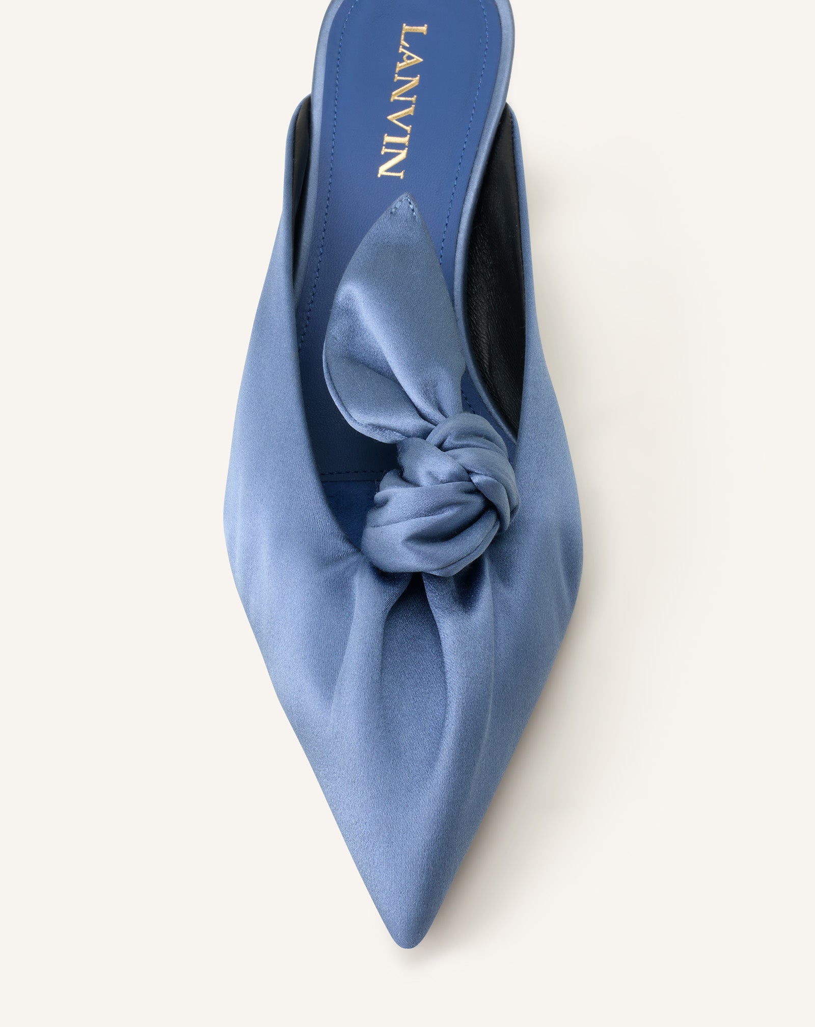 Mule À Talon Midnight Step Noeud En Satin Blue