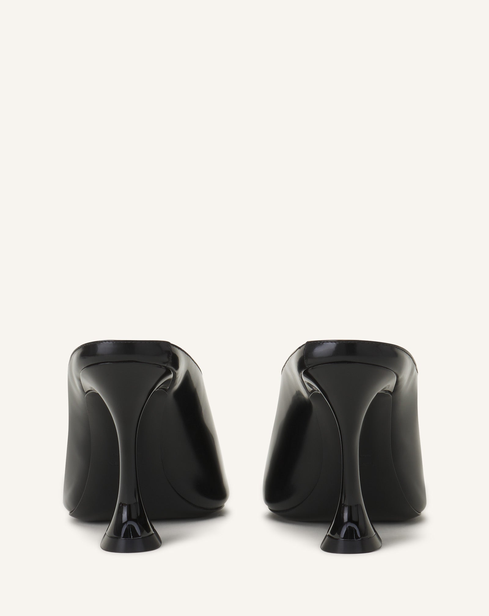 Black Midnight Step Mule In Patent Leather