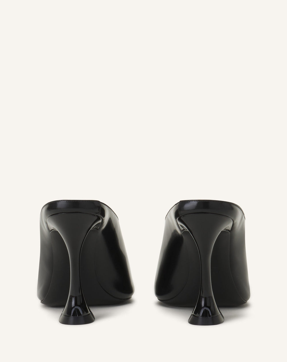 Black Midnight Step Mule In Patent Leather