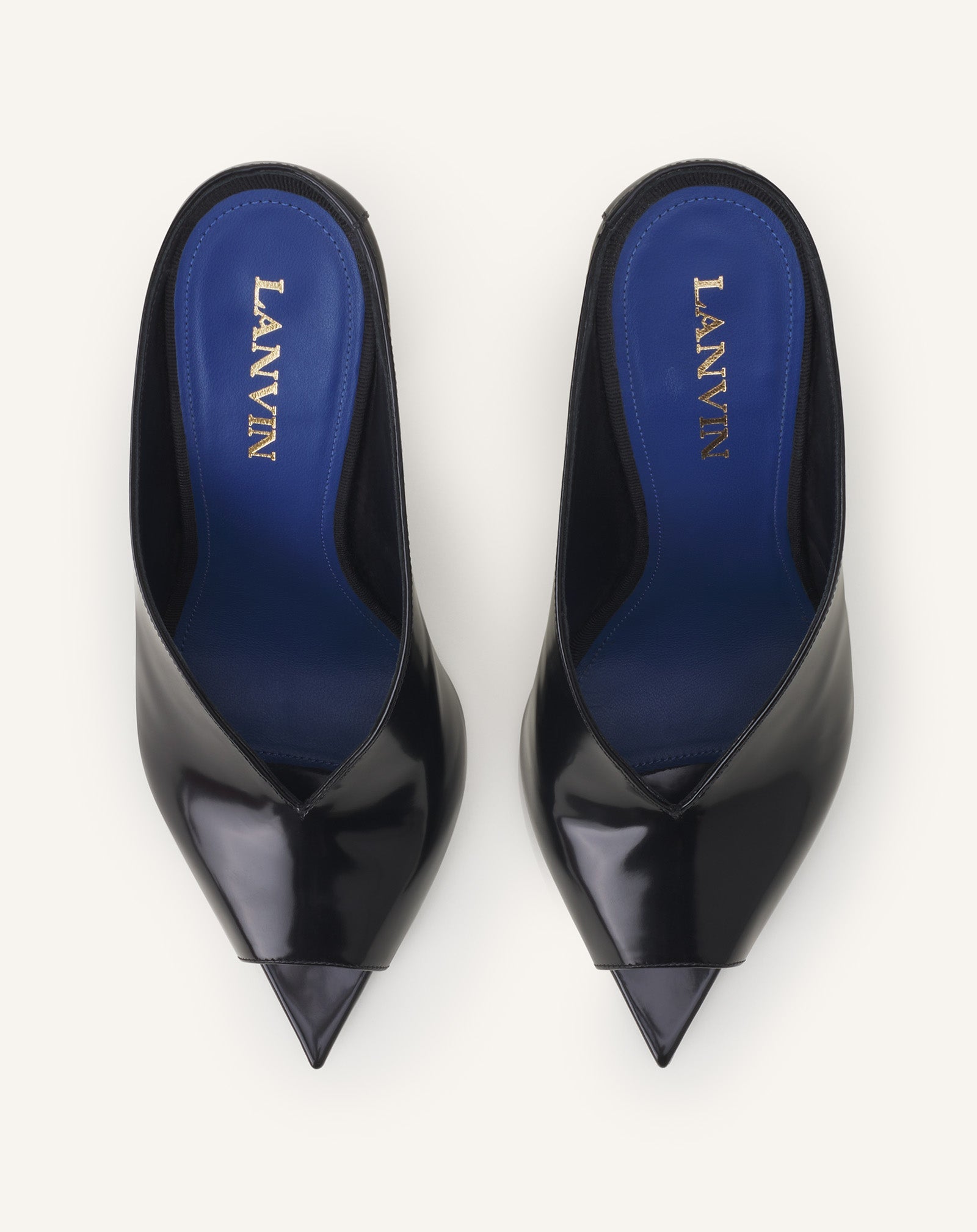 Black Midnight Step Mule In Patent Leather