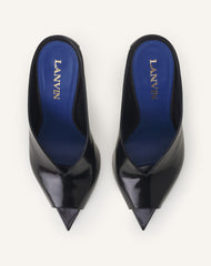 Black Midnight Step Mule In Patent Leather